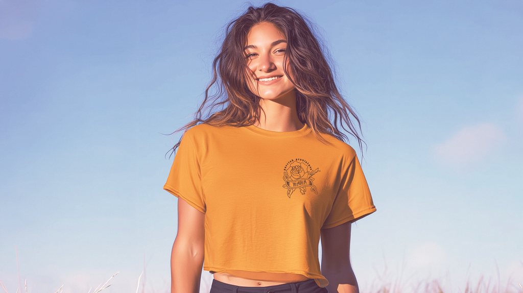 Mama Rose Crop Tee – Antique Gold