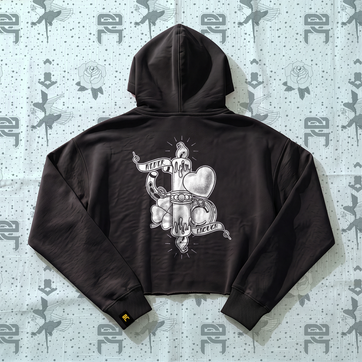 Never Enough Cropped Hoodie - Black