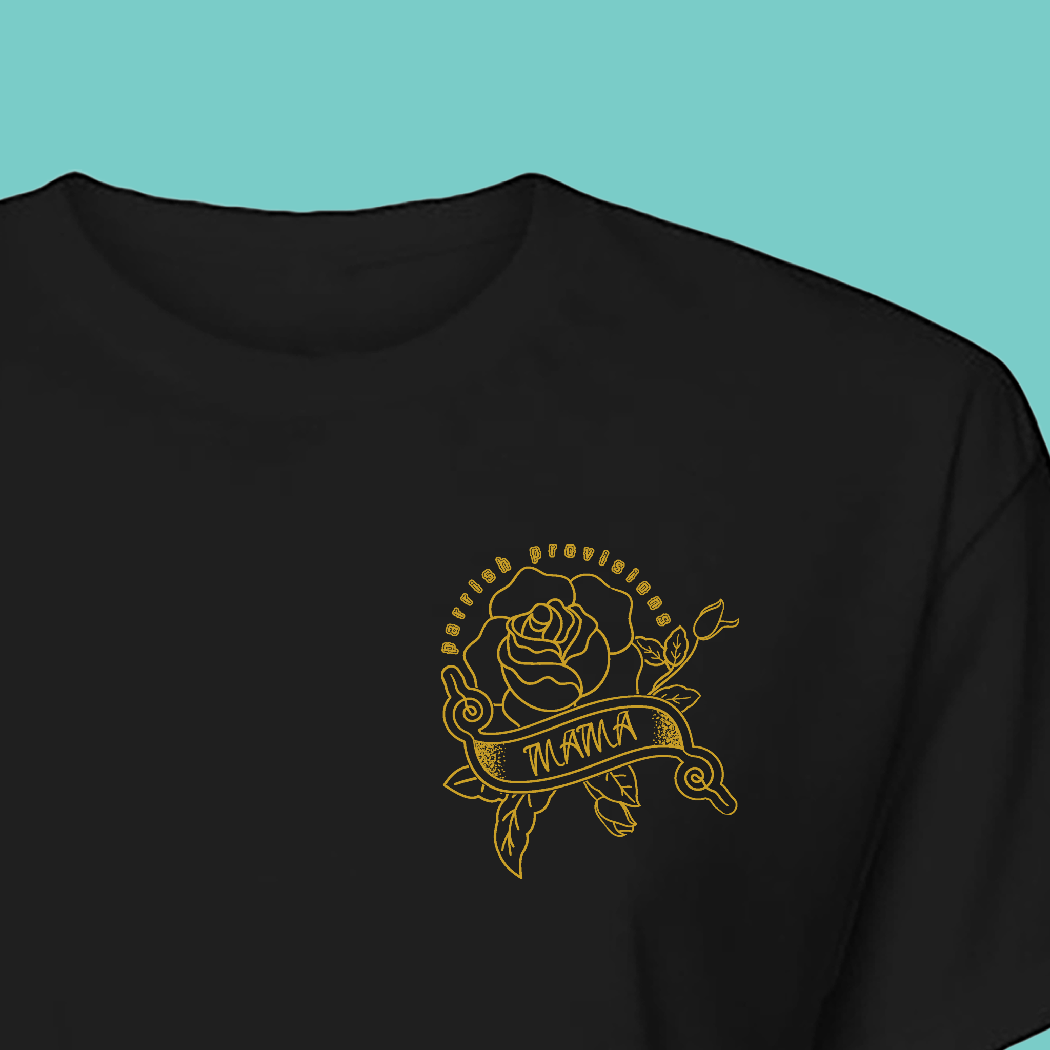 Mama Rose Crop Tee – Black