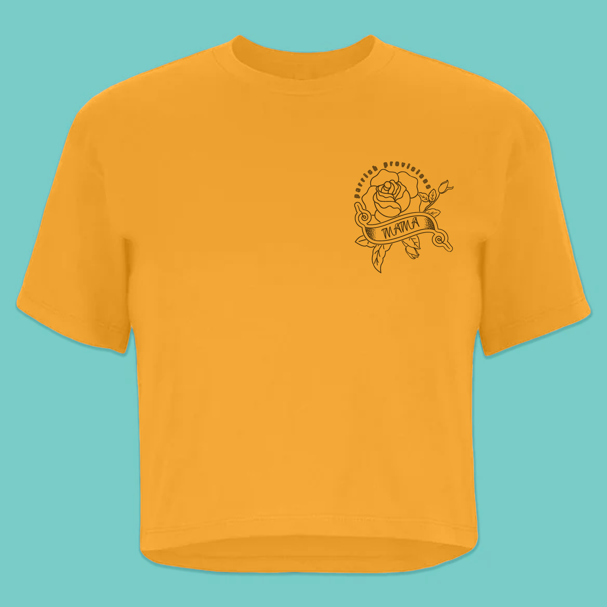 Mama Rose Crop Tee – Antique Gold