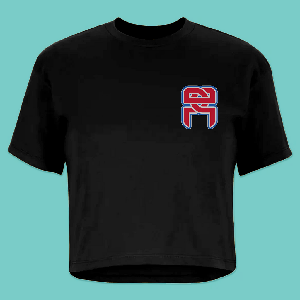 Patriot Eagle Crop Tee – Black