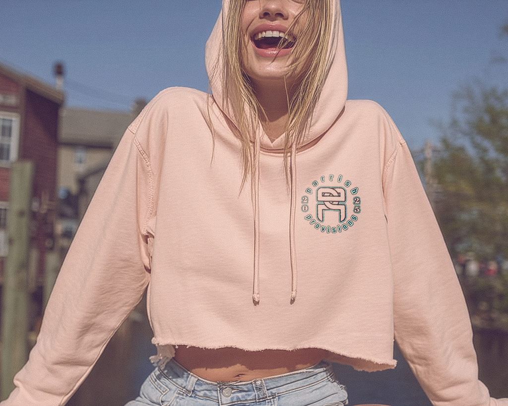 PP Logo Crop Hoodie – Blush